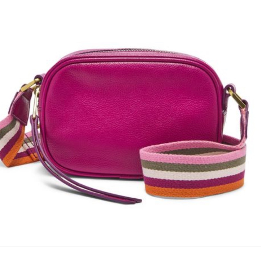Fossil Leather Crossbody w/ Woven Strap